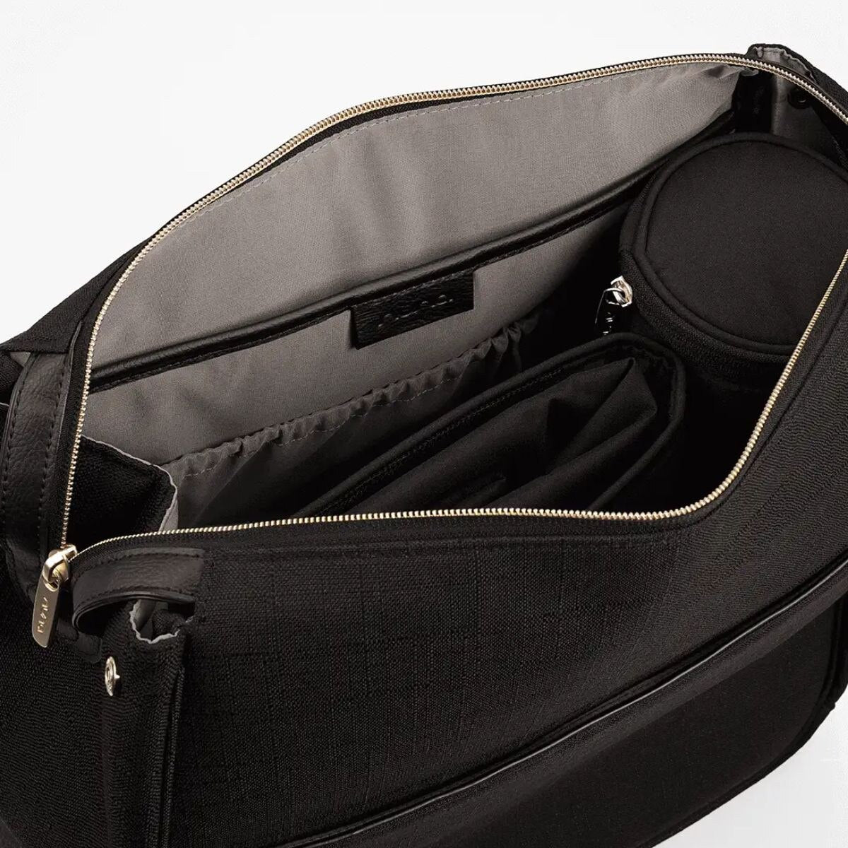 Nuna Diaper Bag With Pad & Bottle Caviar