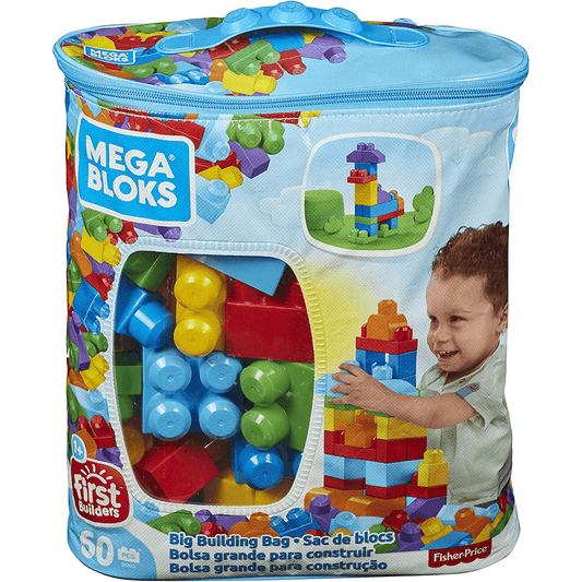 Mega Bloks First Builders Big Building Bag 60Pc Blue