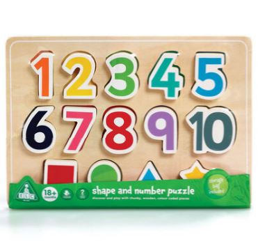 Early Learning Centre Wooden Shape & Number Puzzle