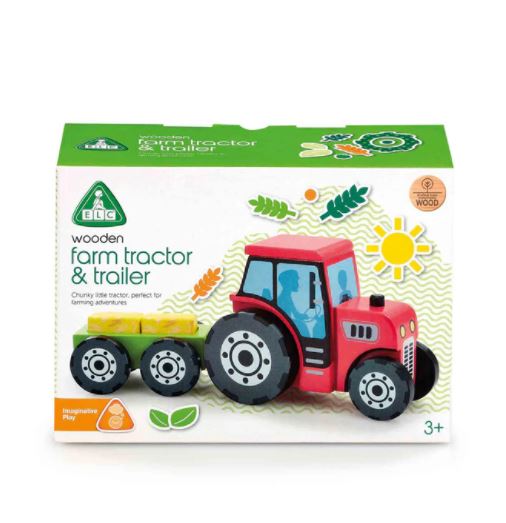 Early Learning Centre Wooden Tractor & Trailer