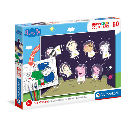 Peppa Pig Double Face Supercolor Puzzle-60 Pieces