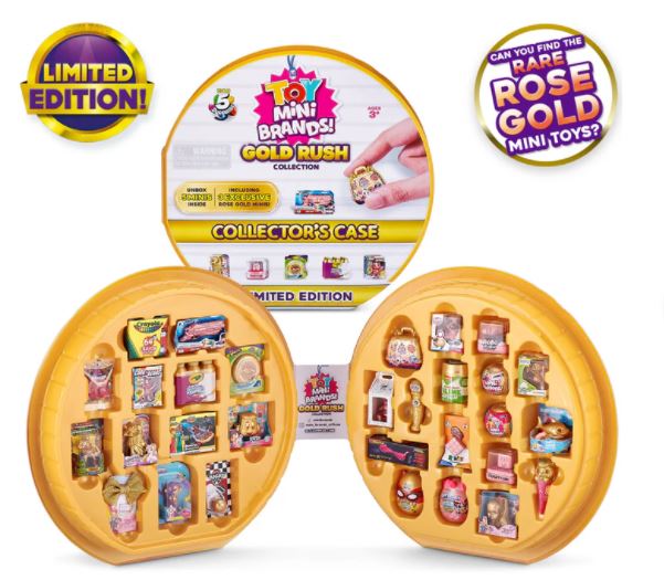 5 Surprise Mini Toy Brands Gold Rush Collector Case
