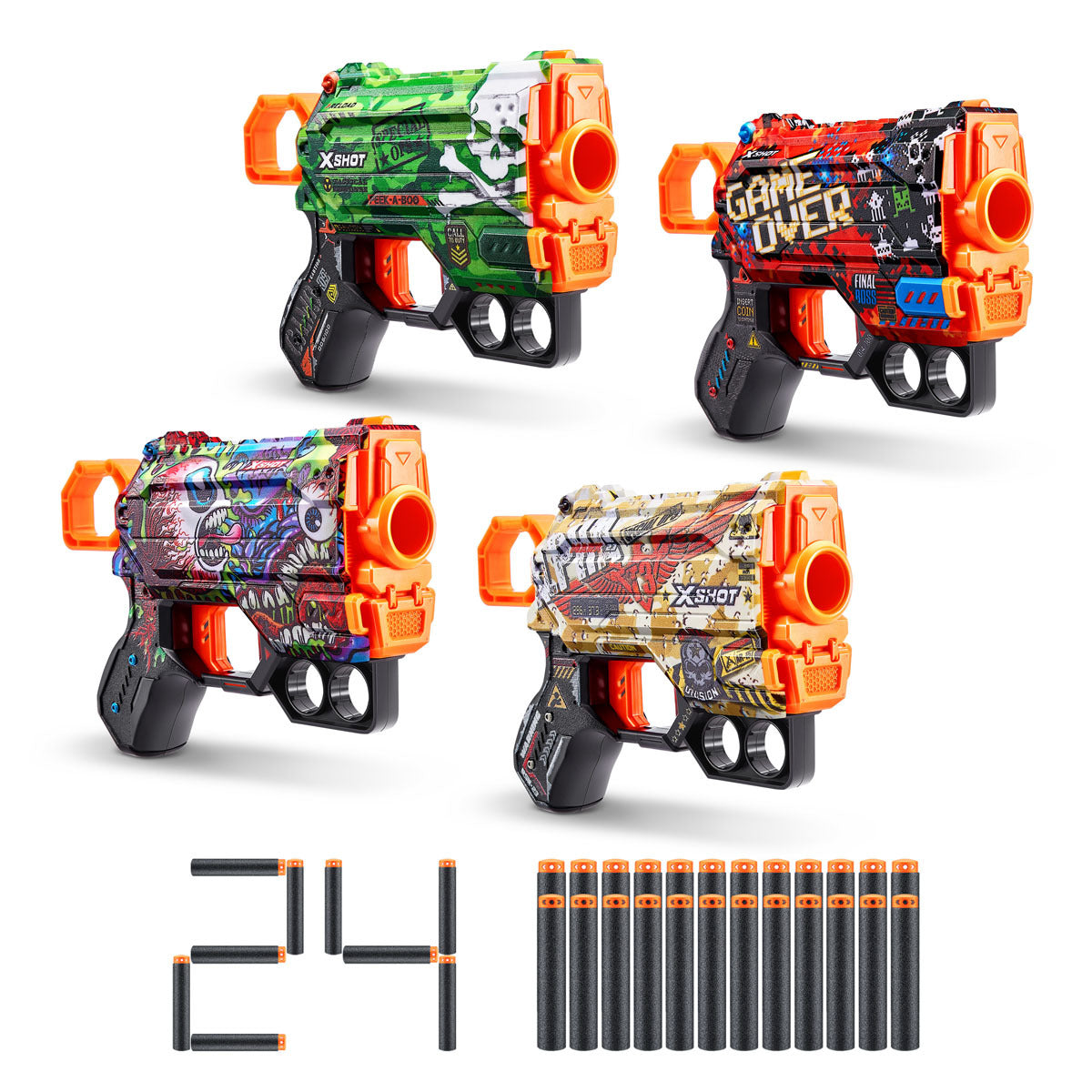 Xshot Skins Menace Blaster 4 Pack