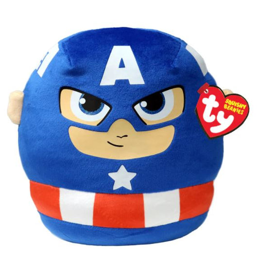 Ty Captain America Marvel Avengers Squish-A-Boo 14 Inch Beanie Soft Plush Toy