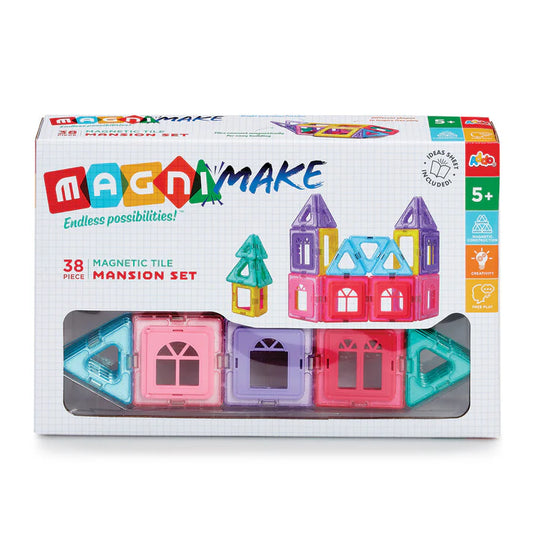 Magnimake 38 Piece Magnetic Tile Mansion Set