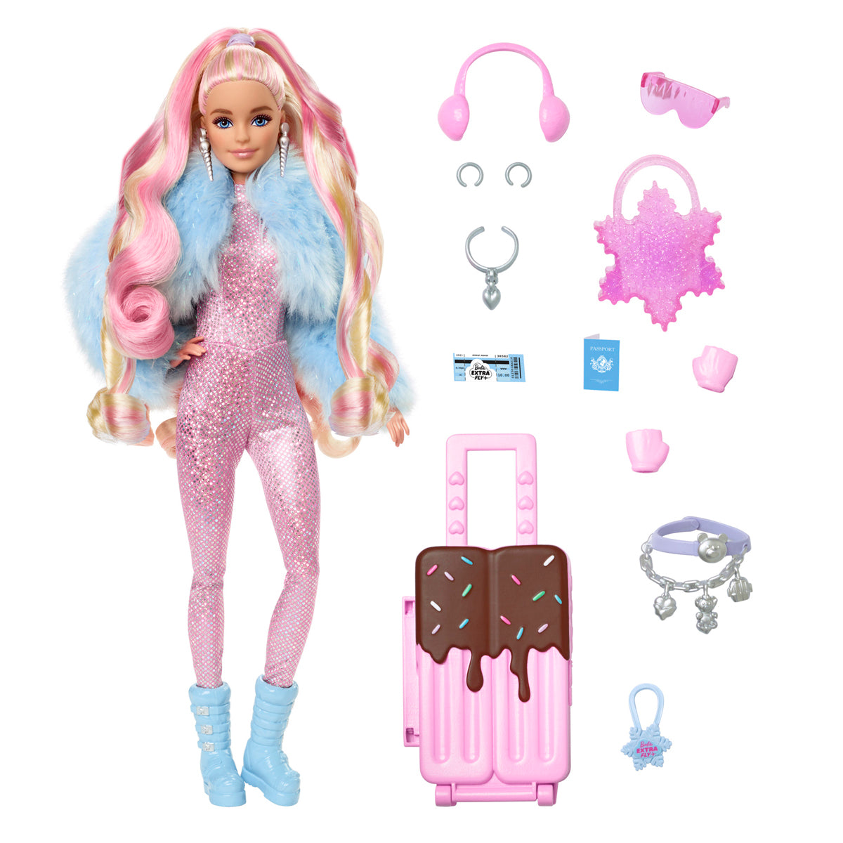 Barbie Extra Travel With Snow Outfit Doll