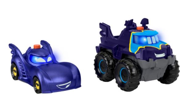 Fisher-Price Dc Batwheels Light-Up Racers Bam The Batmobile & Buff The Bat Truck