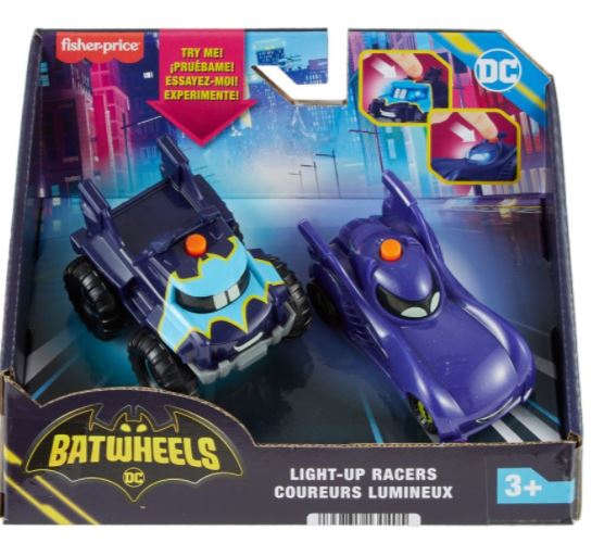 Fisher-Price Dc Batwheels Light-Up Racers Bam The Batmobile & Buff The Bat Truck