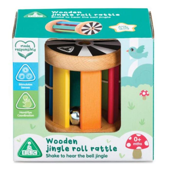 Early Learning Centre Wooden Jingle & Roll Rattle