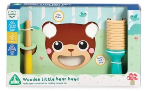 Early Learning Centre Wooden Little Bear Band Musical Toy