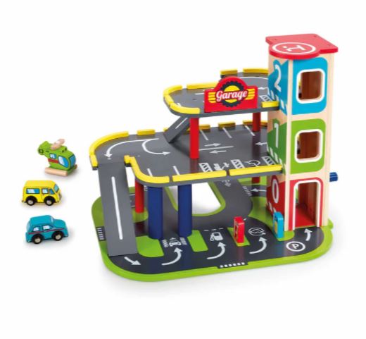 Early Learning Centre Wooden Garage & Vehicles Playset