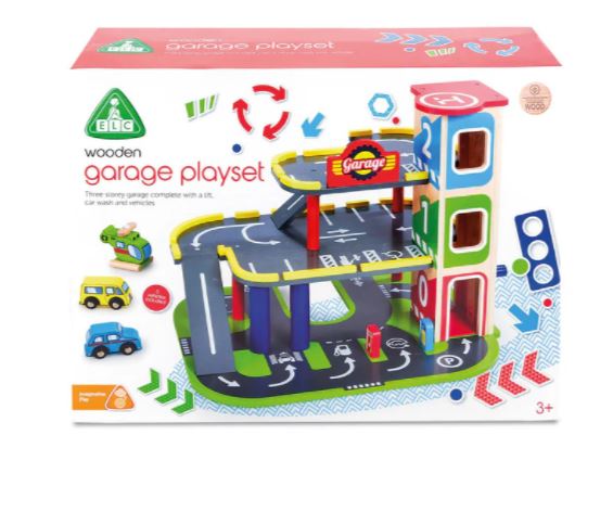 Early Learning Centre Wooden Garage & Vehicles Playset