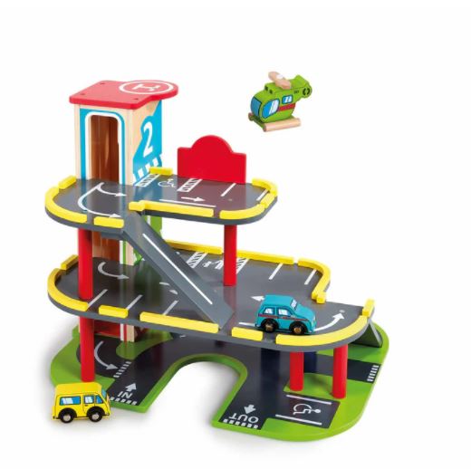Early Learning Centre Wooden Garage & Vehicles Playset