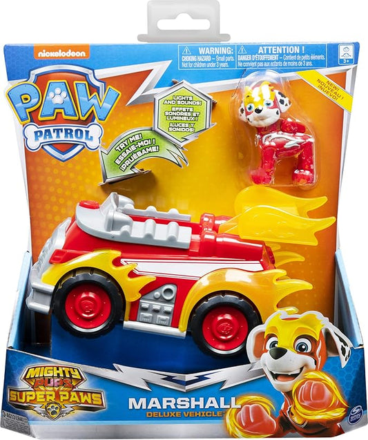 Paw Patrol Mighty Pups Super Paws Marshall Deluxe Vehicle