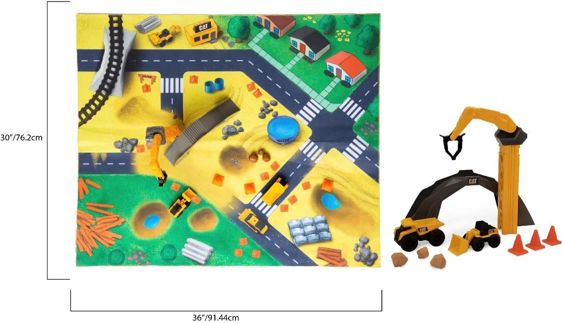 Cat Little Machines Construction Toys Play Mat