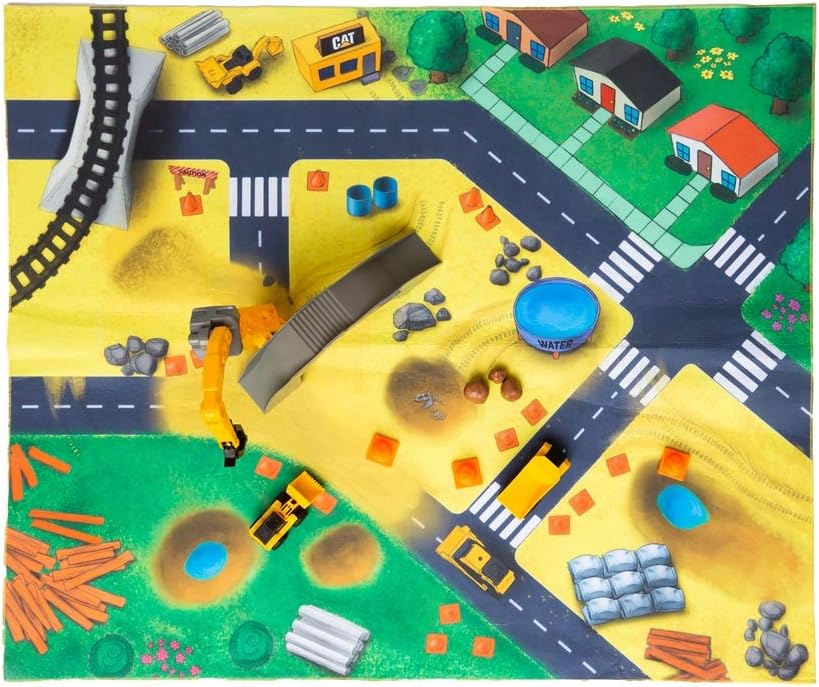 Cat Little Machines Construction Toys Play Mat