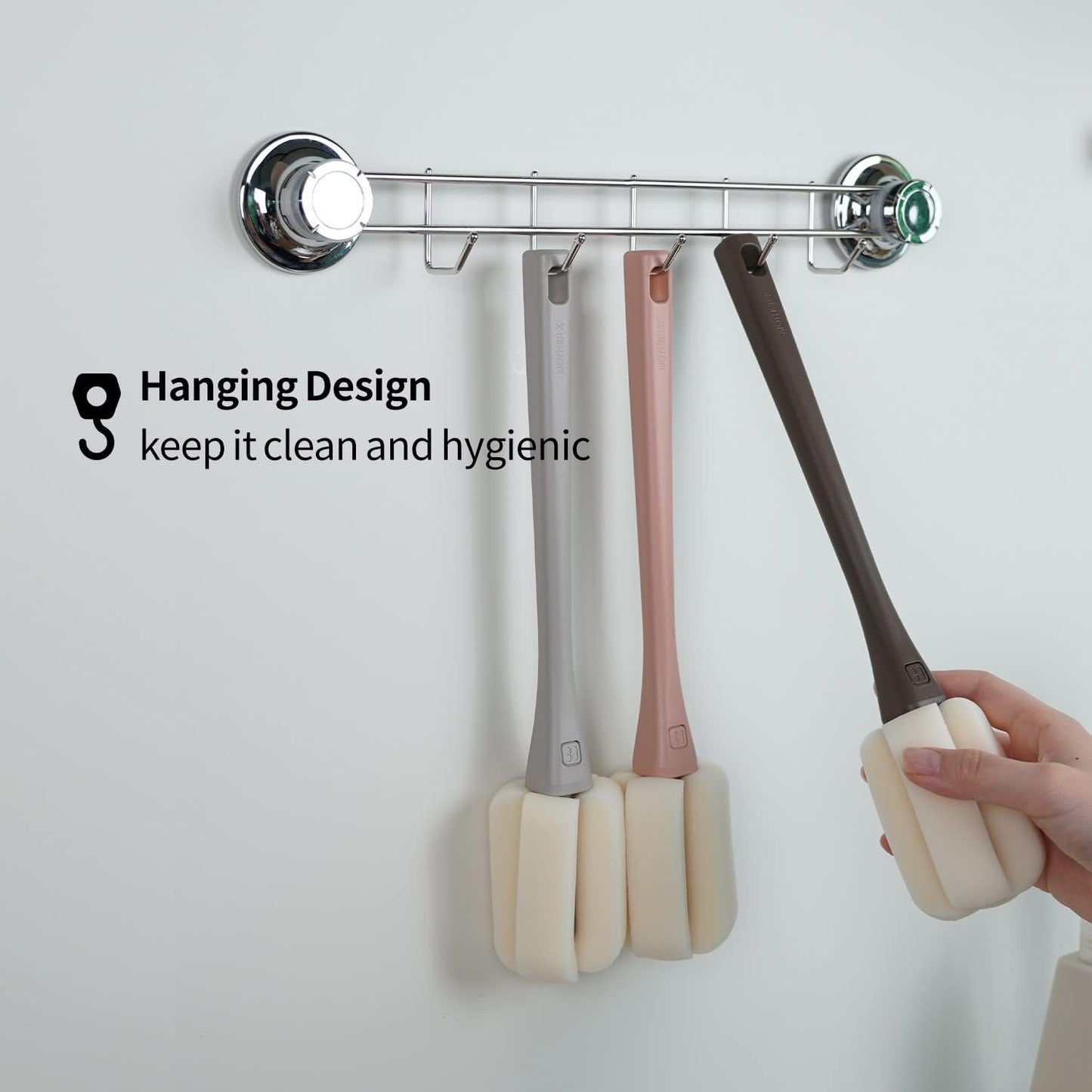 Mother-K Interchangeable Sponge Bottle Brushset Beige