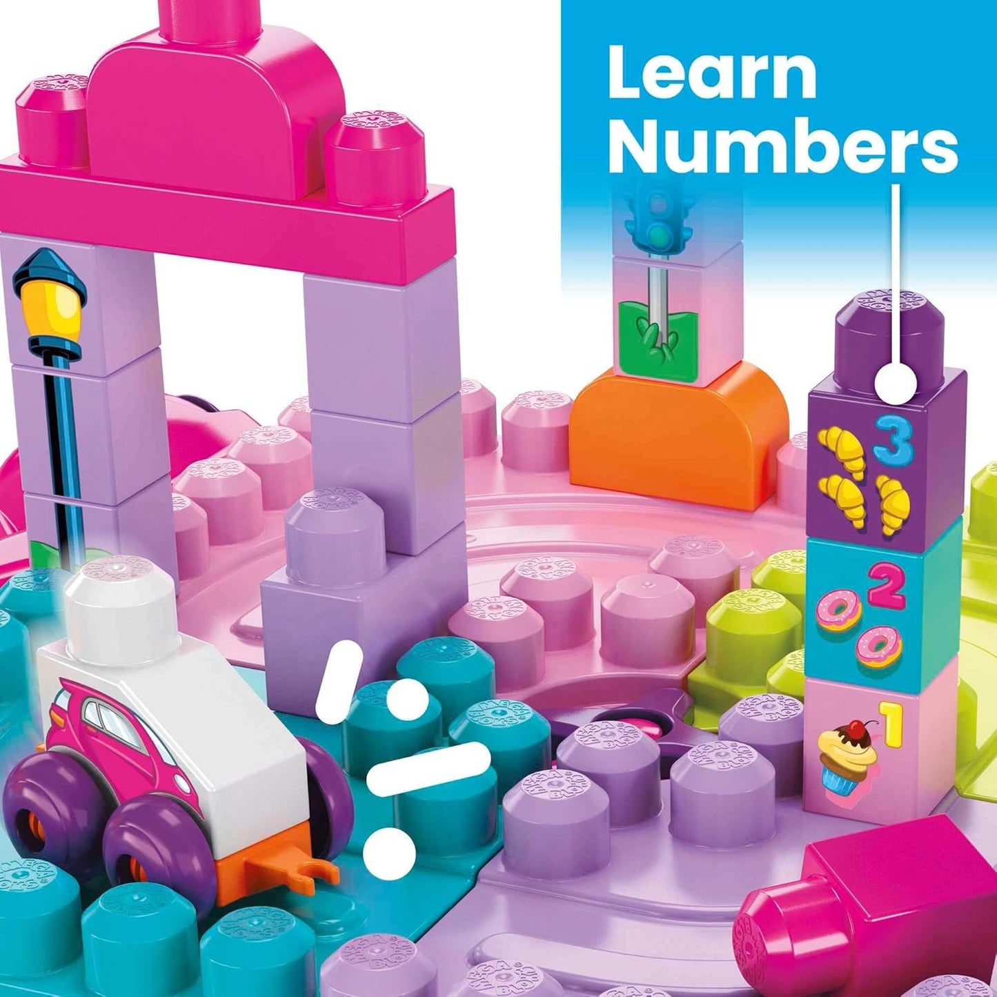 Mega Bloks First Builders Build 'N Learn Table Pink