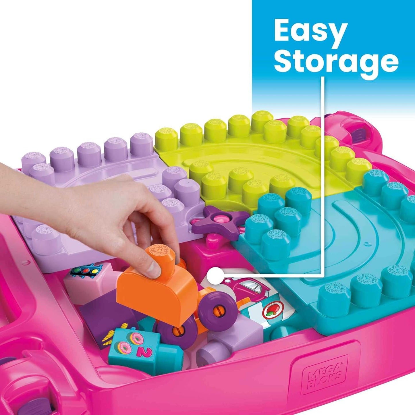 Mega Bloks First Builders Build 'N Learn Table Pink