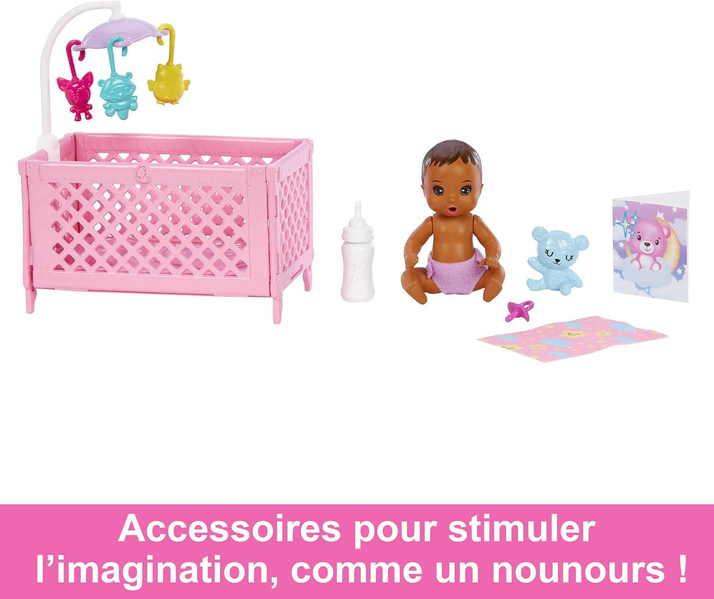Barbie Skipper Babysitters Inc Crib Playset And Doll- Brunette Friend Dollfriend