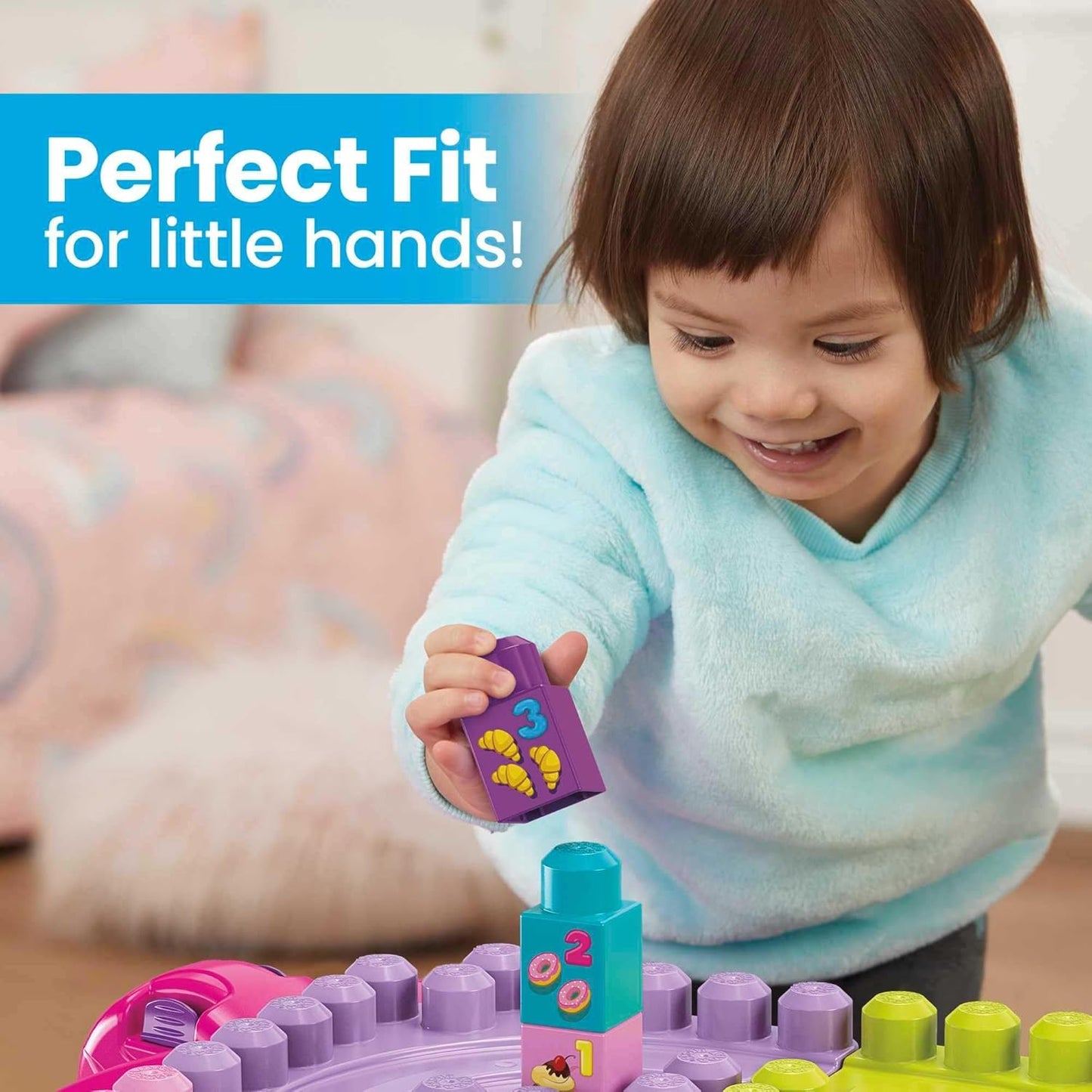 Mega Bloks First Builders Build 'N Learn Table Pink