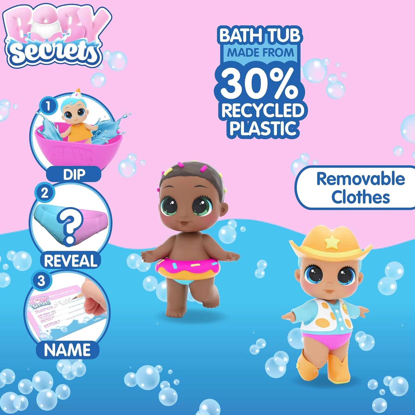 Baby Secrets Bathtime Surprise Colour Reveal Mystery Doll