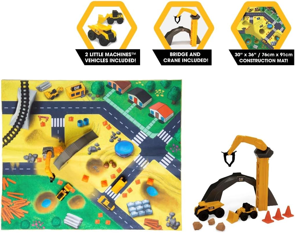 Cat Little Machines Construction Toys Play Mat