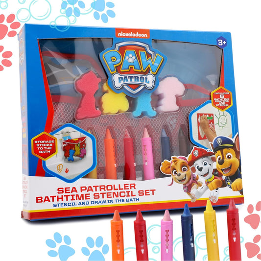 Paw Patrol Sea Patroller Bath Stencil And Crayon Set