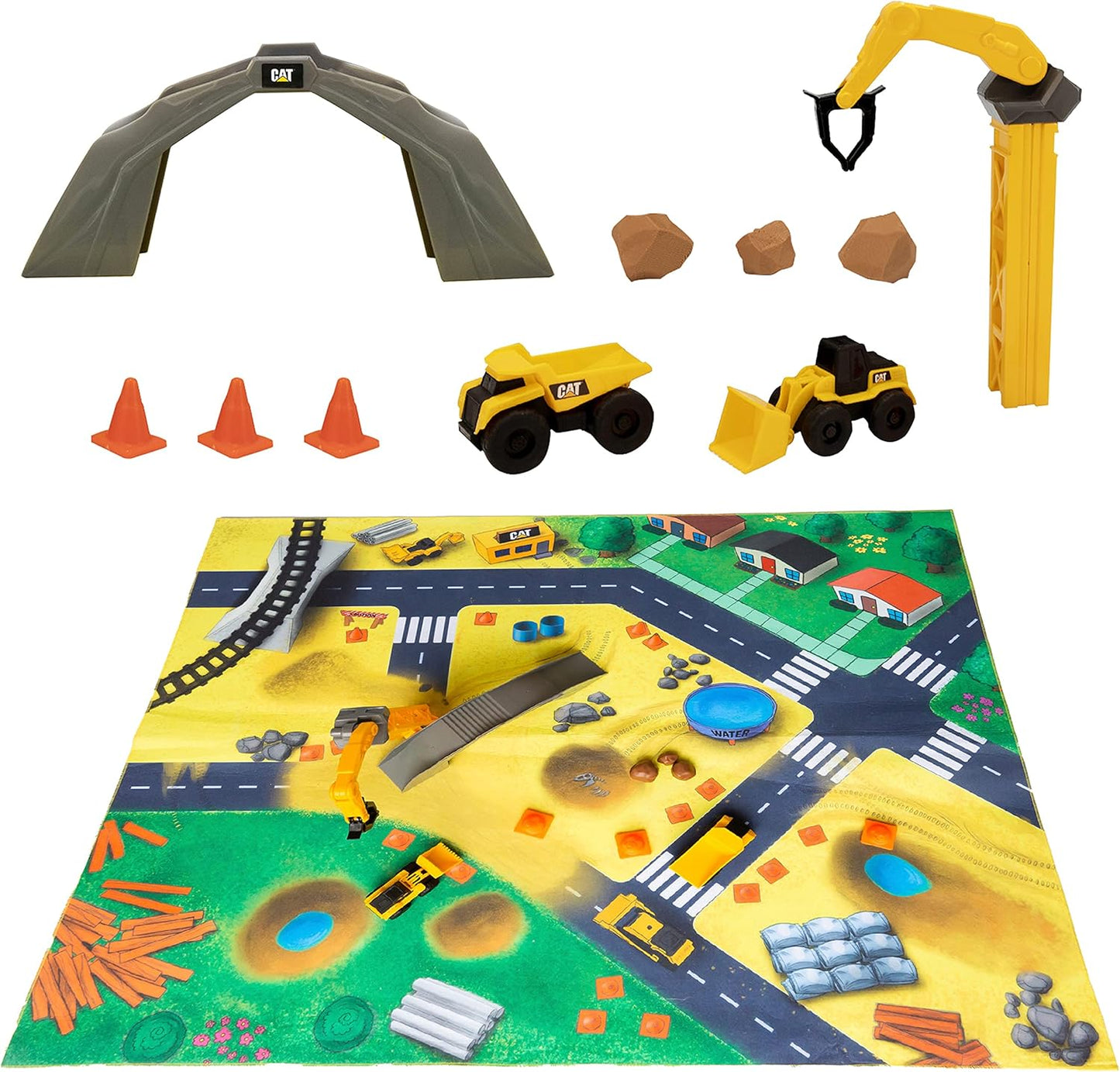 Cat Little Machines Construction Toys Play Mat