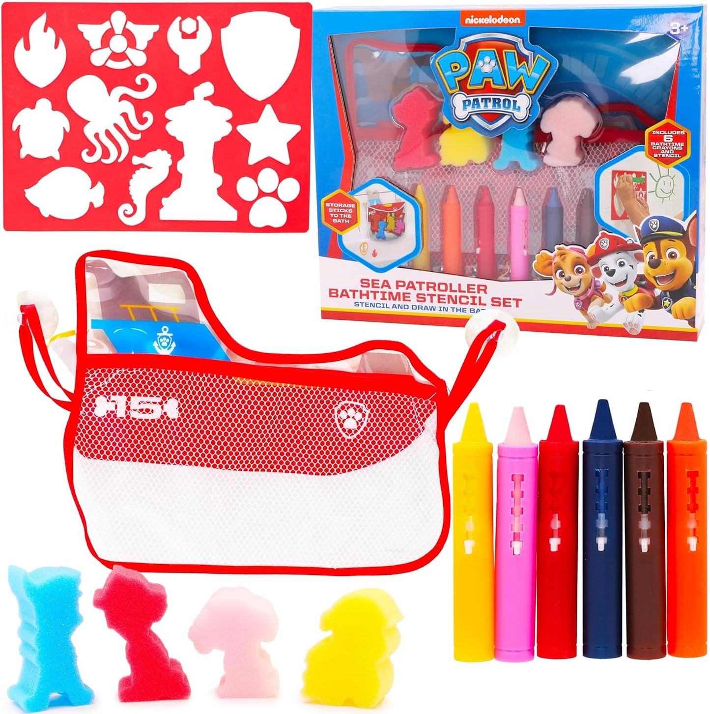 Paw Patrol Sea Patroller Bath Stencil And Crayon Set