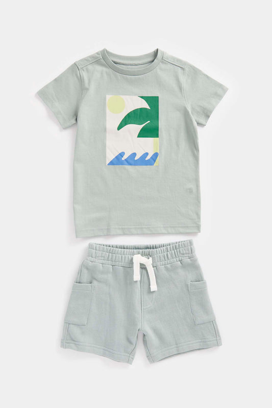 Mini Boys Retro Refresh Tee & Short Graphic