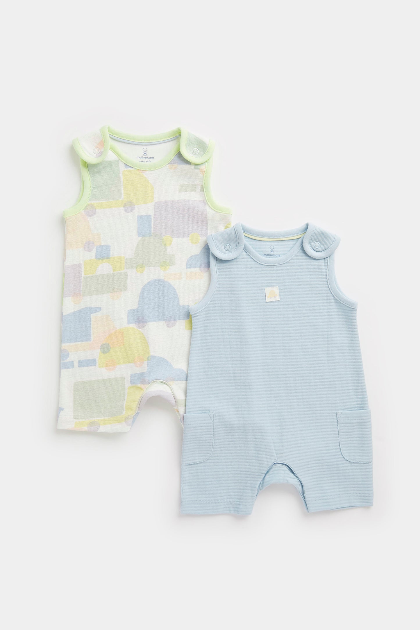 Newborn  Boy Transport 2Pk Rompers