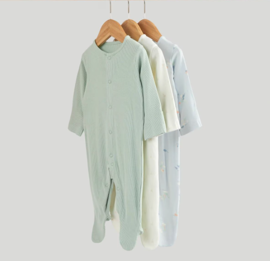 3 Pack Summer Dinosaur Sleepsuits