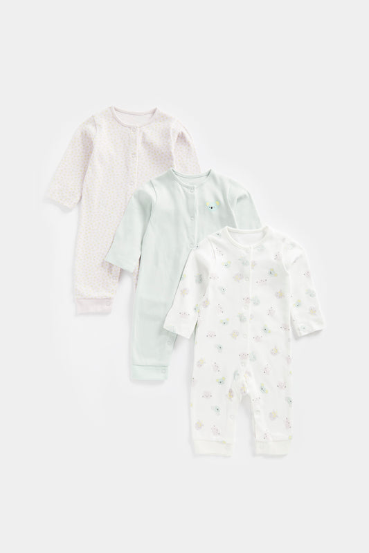 3 Pack Safari Footless Sleepsuits
