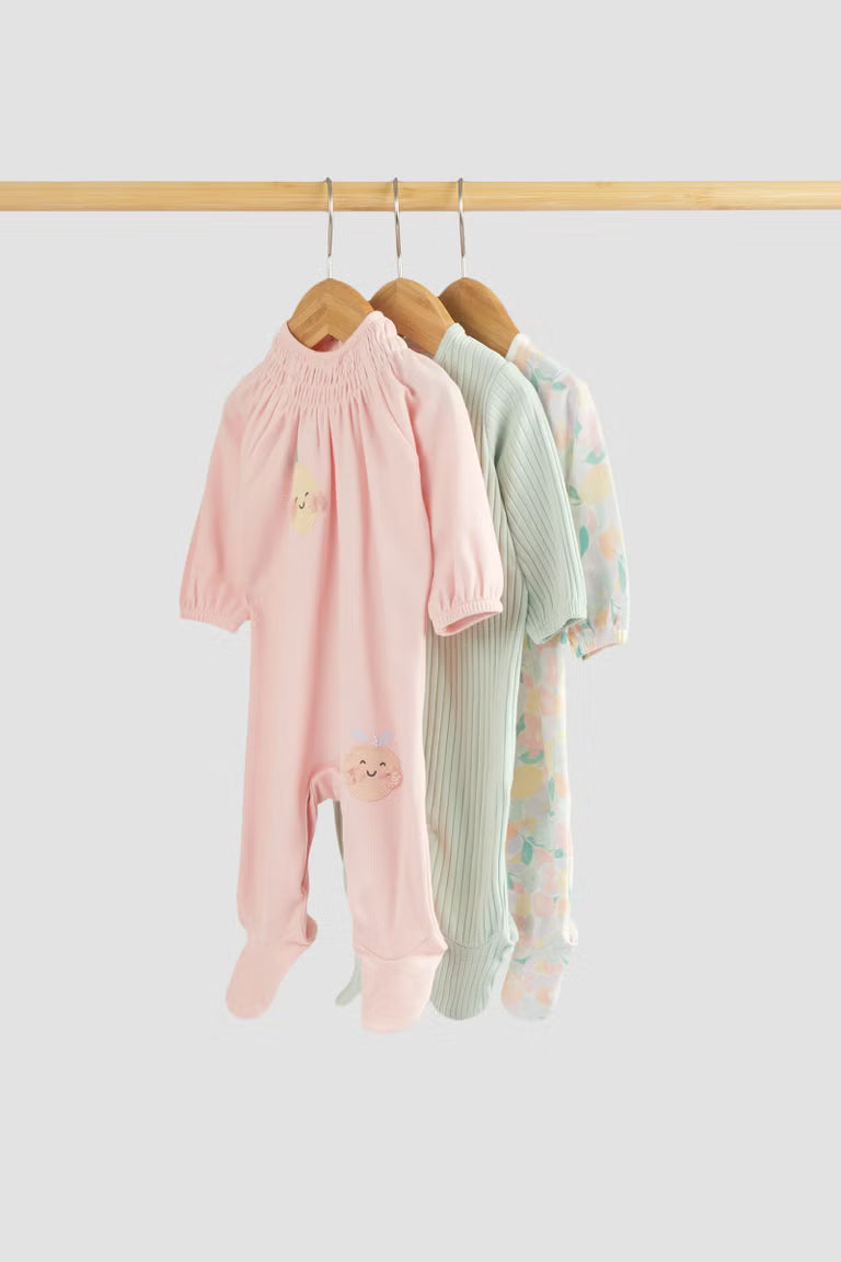 Newborn Girl Summer Sorbet 3Pk Sleepsuit