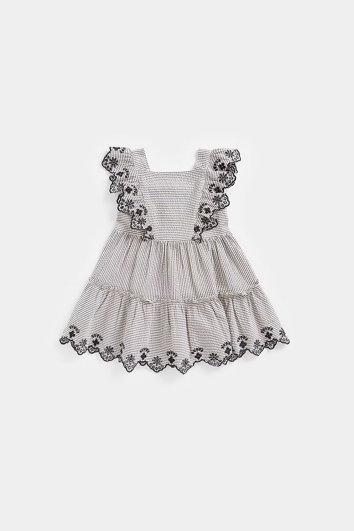 Striped Broderie Frill Dress