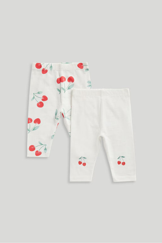 Newborn Girl Cherry Sweet 2Pk Leggings