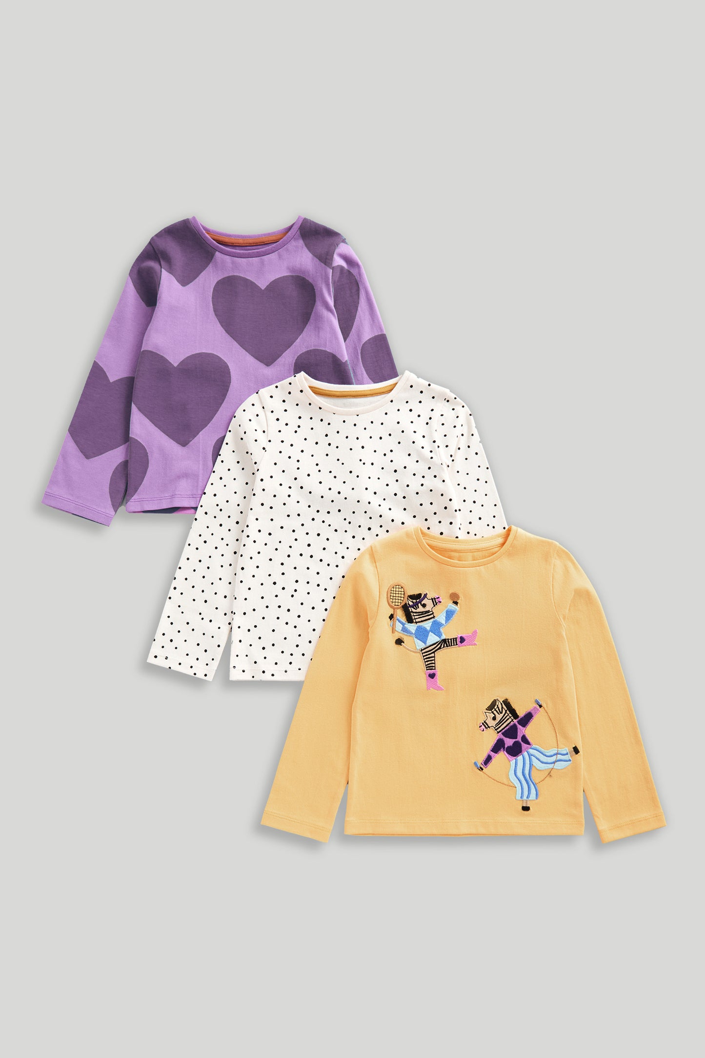 3 Pack Zebra Long-Sleeved T-Shirts
