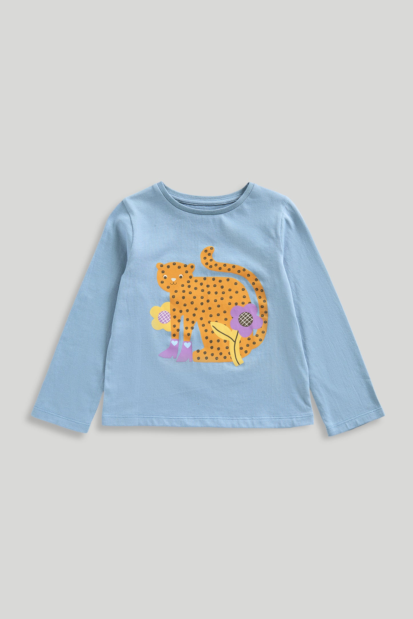 Blue Leopard Long-Sleeved T-Shirt