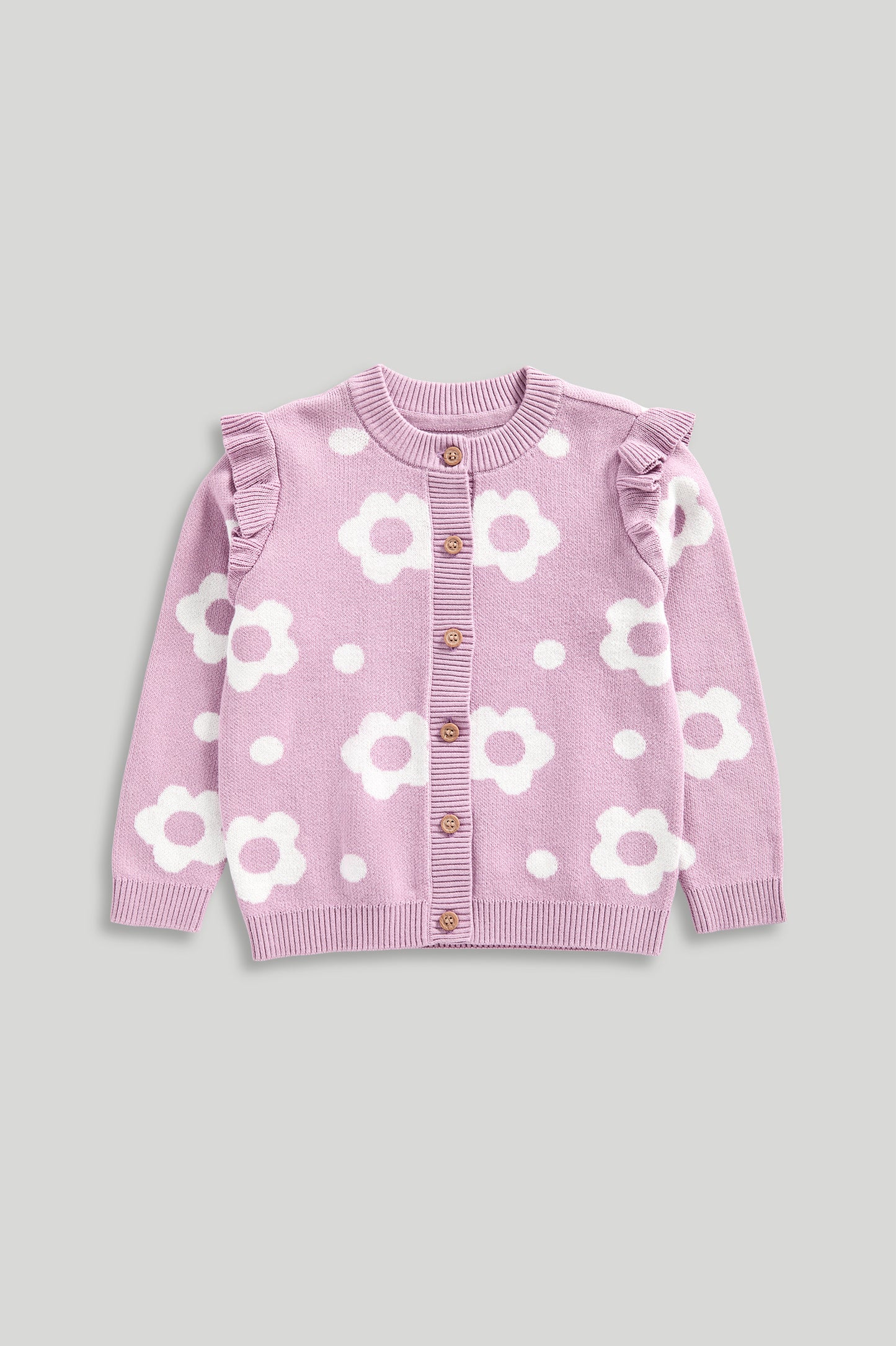 Lilac Flower Knitted Cardigan