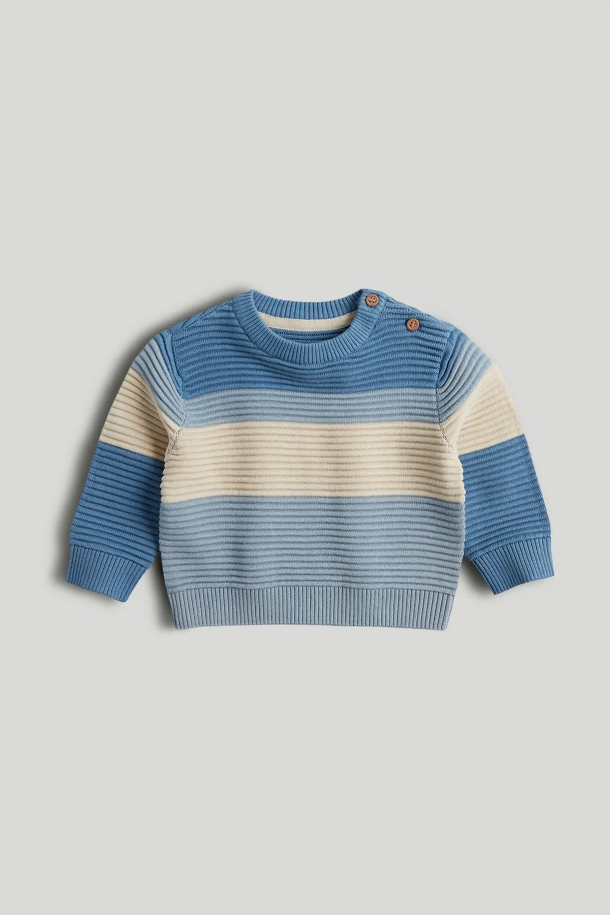 Blue Striped Ottoman Knitted Jumper