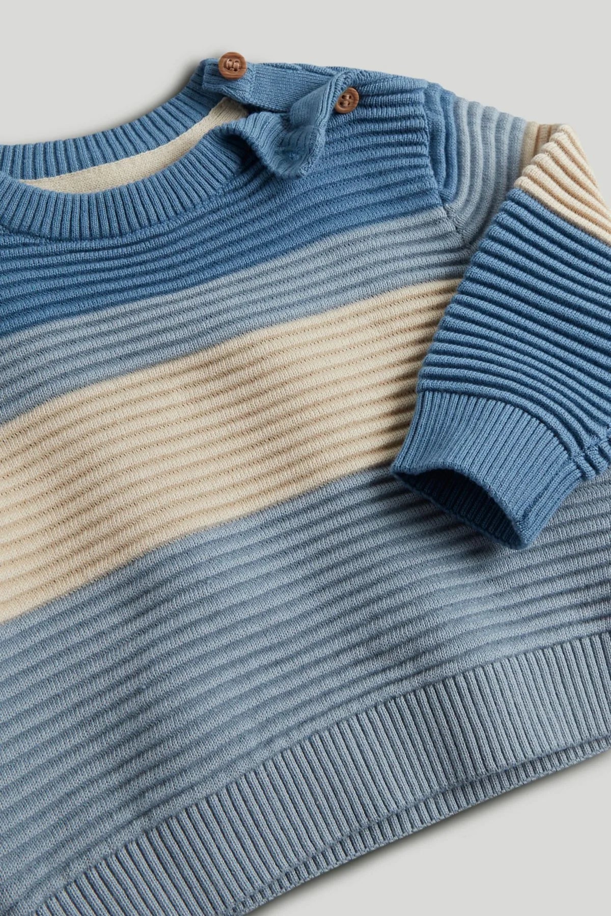 Blue Striped Ottoman Knitted Jumper