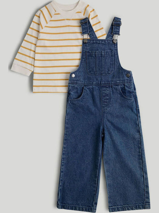 Denim Dungarees And T-Shirt Outfit