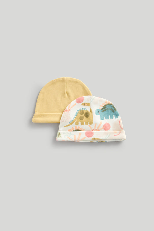 2 Pack Dino Cotton Baby Hats