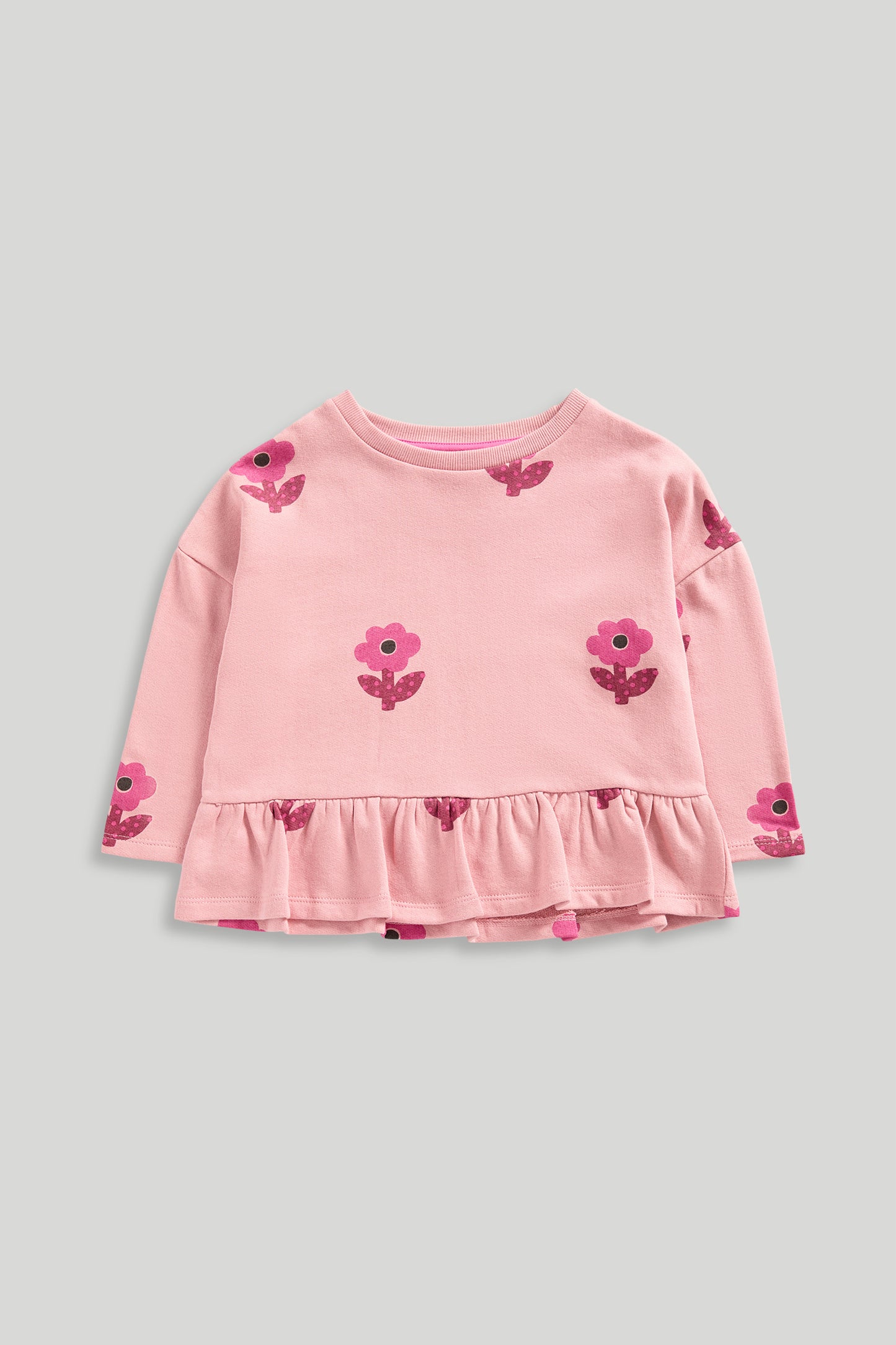 Pink Flower Sweat Top