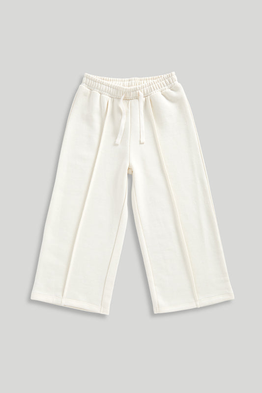 White Wide-Leg Joggers