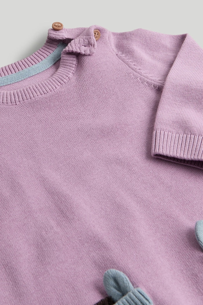 Lilac Knitted Dress and Tights Set
