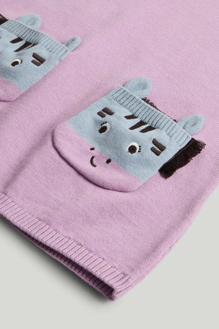 Lilac Knitted Dress and Tights Set