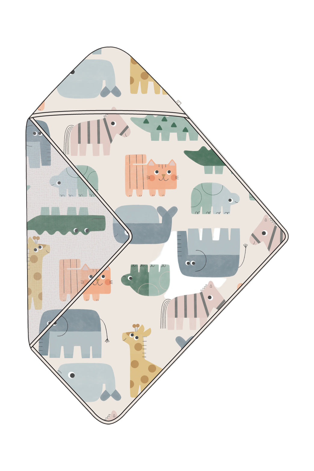 Animal Muslin Cuddle & Dry Hoodie