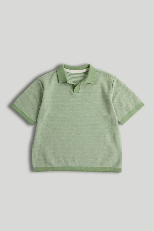 Green Knitted Polo Shirt